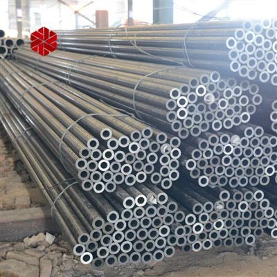 seamless boiler tubes stacked in bundles at mill