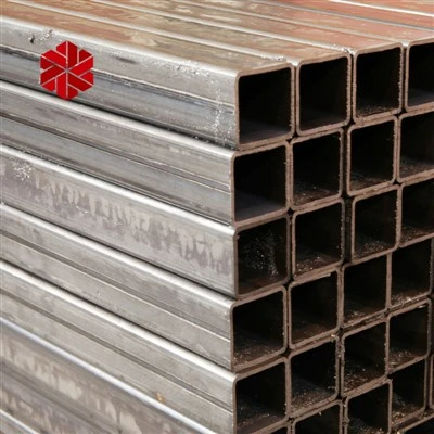 black square hollow section end faces stacked in mill